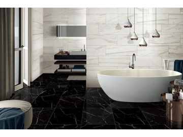 Piastrelle Ceramica Effetto Marmo Nero Marquina   (Piastrelle in ceramica per pavimenti, Piastrelle per pareti, Piastrelle in ceramica per interni, Piastrelle per esterni)