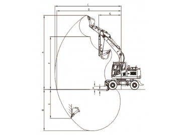 Escavatore gommato, FK150-9L