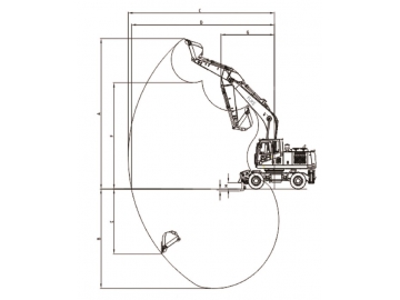 Escavatore gommato, FK220-9L