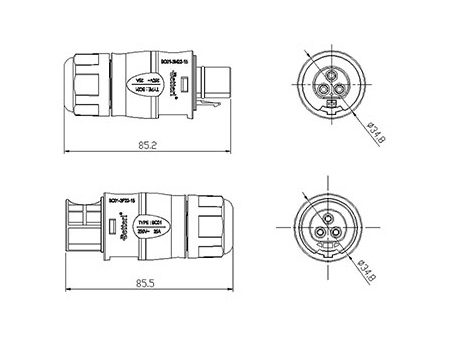 Connettore Fotovoltaico Circolare BC01 (Tre Spille)