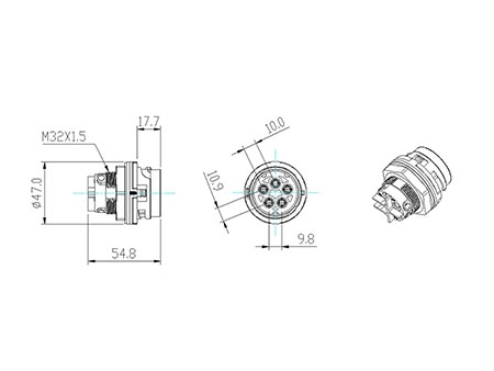 Connettori Fotovoltaici Circolari BC02  (Cinque Spille)