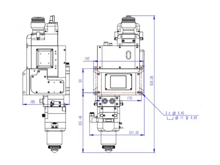 Testa di taglio laser con scanner da 8 kW