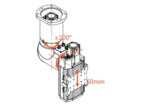 Asse rotante per testa di taglio laser a fibra