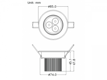 LED Downlight 3x1w