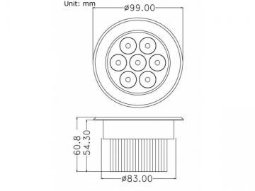 LED Downlight Non Riparabile 7x1w