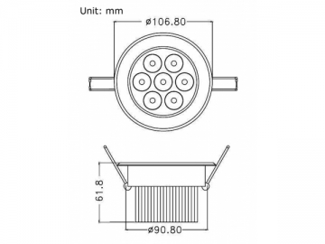 LED Downlight Riparabile 7x1w