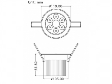 LED Downlight Riparabile 7x3w