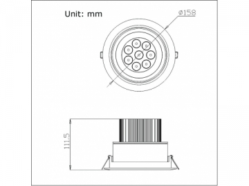 LED Downlight 8x3W