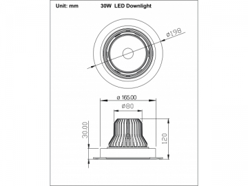 LED Downlight 30W