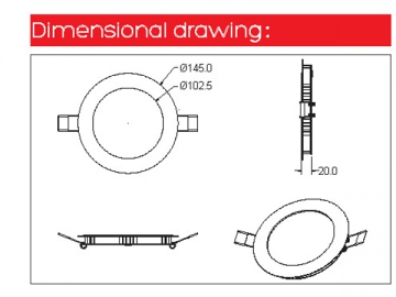 Pannello Rotondo a LED 16W, 240mm