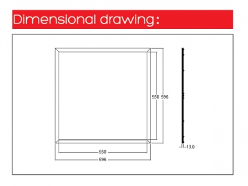 Pannello Quadrato a LED Piatto 45W, 596x596mm