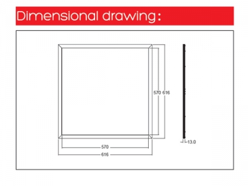 Pannello Quadrato a LED 31W, 616x616mm