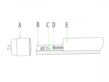 Tubo a LED T8 18W, 1.2m