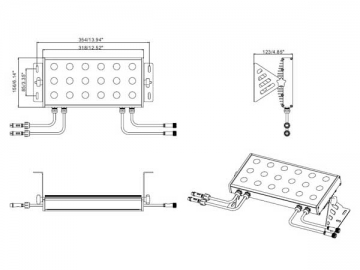 Riflettore quadrato DMX 3-in-1