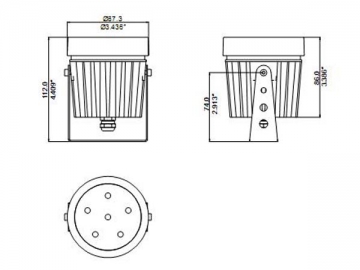 Luce LED di proiezione 6X1W