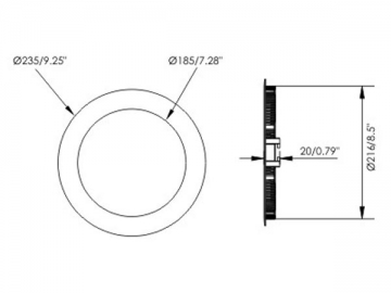 Pannello LED arrotondato