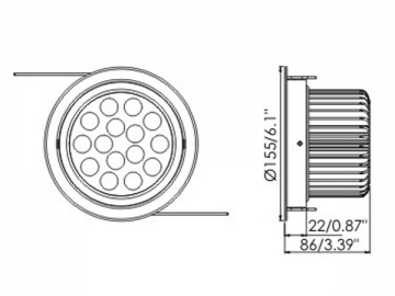 Luce LED a incasso 16W-20W-25W