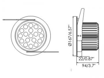 Luce LED a incasso 35W 45W