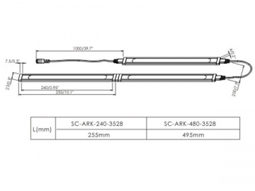 Luce LED per armadietto ARK lineare super fine