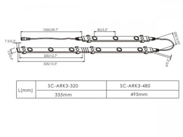 Luce LED per armadietto ARK lineare super fine