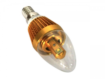 Luce LED a candela con attacco dorato E14