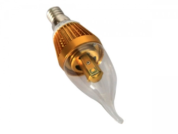 Luce LED a candela con attacco dorato E14