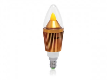 Luce LED a candela con attacco dorato E14