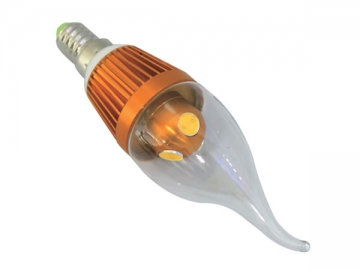 Luce LED a candela con attacco dorato E14