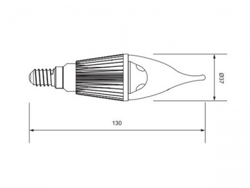 Luce LED a candela con attacco dorato E14