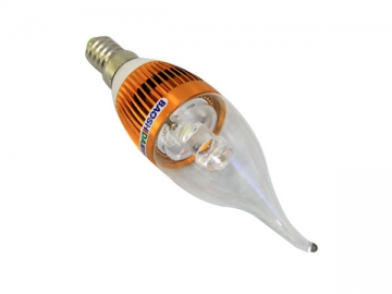 Luce LED a candela con attacco dorato E14