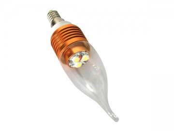 Luce LED a candela con attacco dorato E14