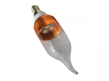 Luce LED a candela con attacco dorato E14