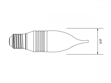 Luce LED a candela con attacco dorato E14