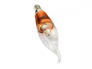 Luce LED a candela con attacco dorato E14