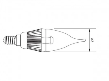 Luce LED a candela con attacco dorato E14