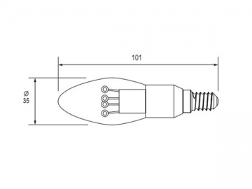 Luce LED a candela con attacco argentato E14