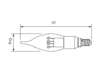 Luce LED a candela con attacco argentato E14