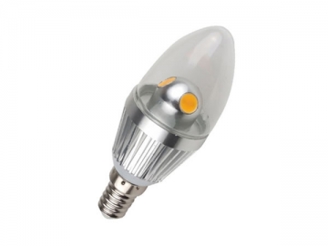 Luce LED a candela con attacco argentato E14