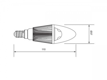 Luce LED a candela con attacco argentato E14