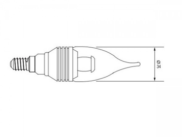 Luce LED a candela con attacco argentato E14