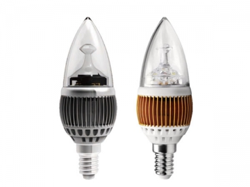 Luce LED a candela con attacco argentato E14