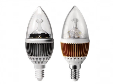 Luce LED a candela con attacco argentato E14