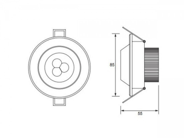 Plafoniera LED 3W