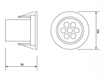 Luce LED a incasso con rivestimento trasparente