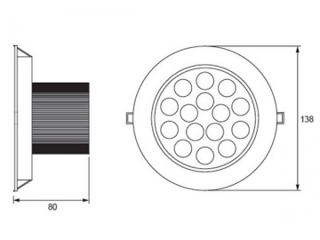 Luce LED a incasso con rivestimento trasparente