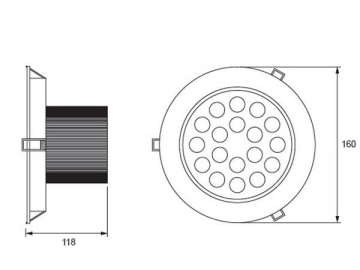 Luce LED a incasso con rivestimento trasparente