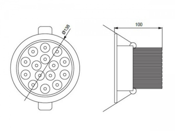 Luce LED a incasso con rivestimento trasparente