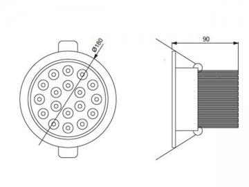 Luce LED a incasso con rivestimento trasparente