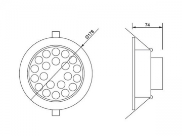 Luce LED a incasso con rivestimento trasparente