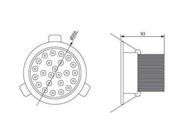 Luce LED a incasso con rivestimento trasparente